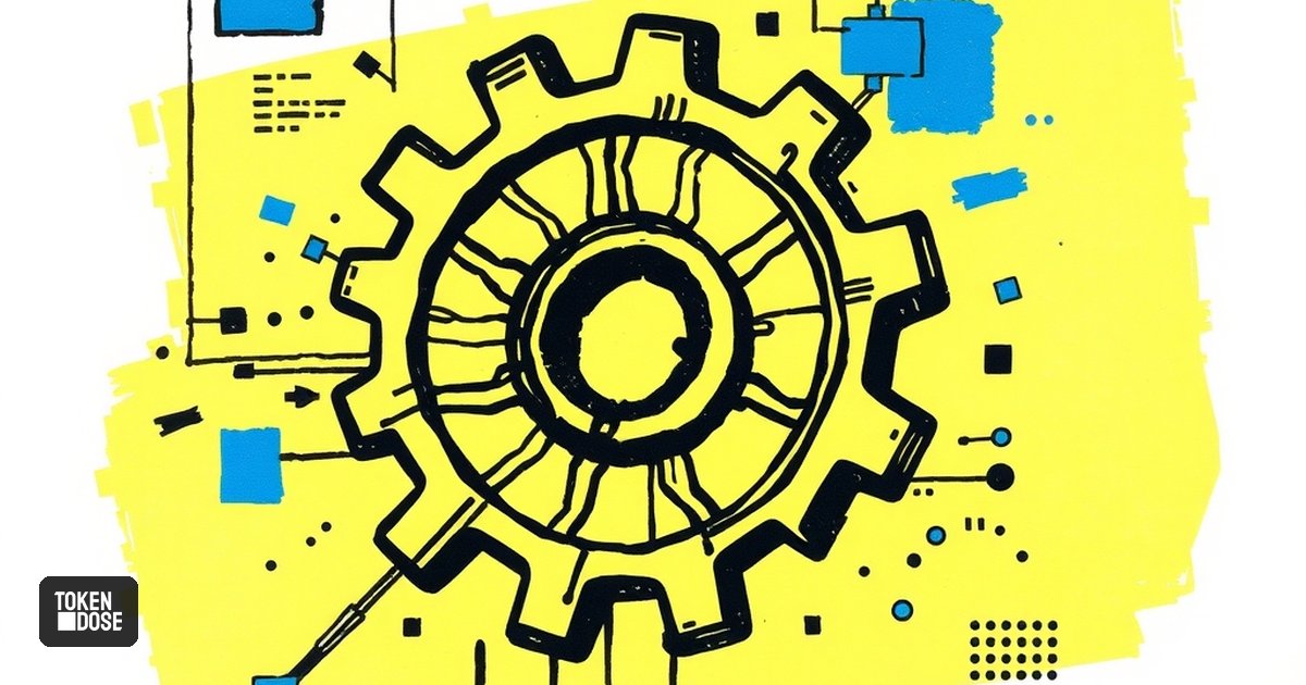Un engrenage de circuit imprimé qui tourne parfaitement, relié à un plan d’architecte dont les lignes ne correspondent pas au mécanisme